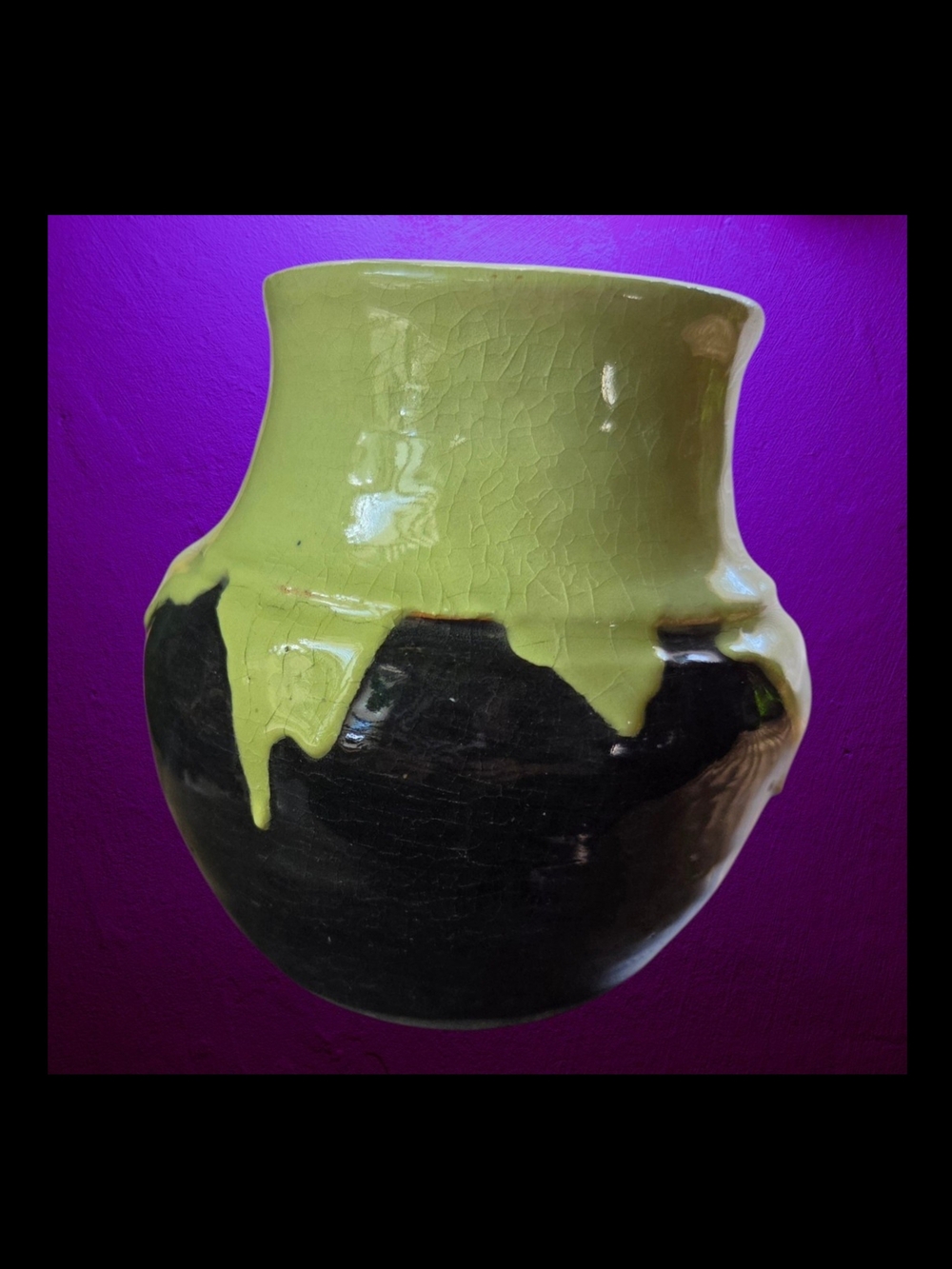 Halloween Green Slime Pottery Vase Party Home Decor Handmade 4.5" Tall
